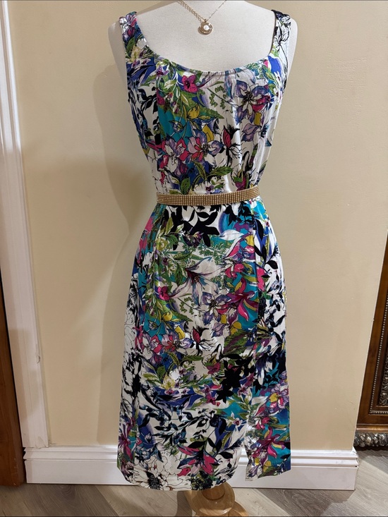 Nicole Miller Dresses & Skirts - Nicole Miller Floral Midi Dress in Blue, Green, Pink, Purple, Black, White